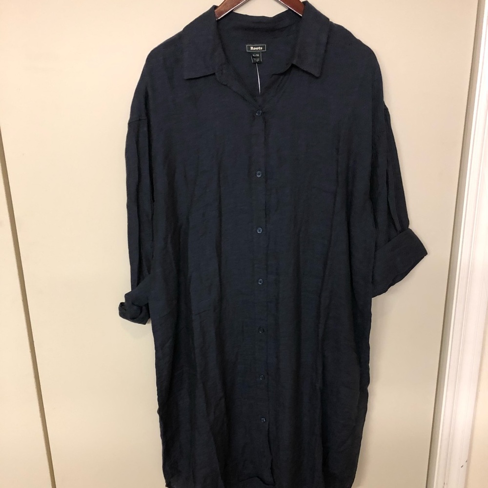 Roots Pure Linen XL Dress NWT with slip